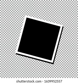 Square photo frame template with isolated shadows on a transparent background. Vector illustration