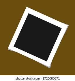 Square photo frame template with shadows isolated