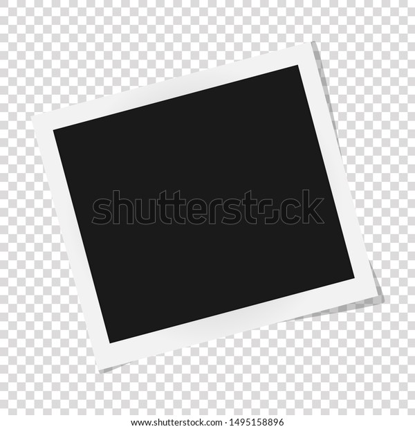 透明な背景に正方形のフォトフレームテンプレートと影 ポラロイドのベクターイラスト のベクター画像素材 ロイヤリティフリー Shutterstock