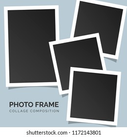 square photo frames on a bright background