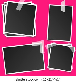 square photo frames on a bright background