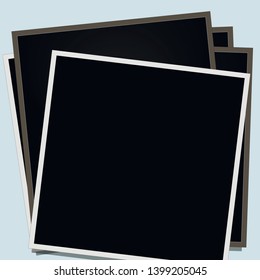 square photo frames on a bright background