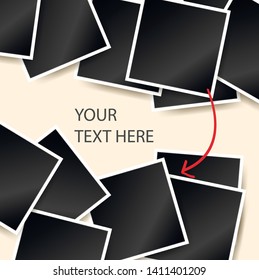 square photo frames on a bright background