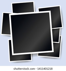square photo frames on a bright background