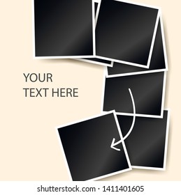 square photo frames on a bright background