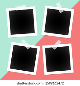 Square Photo Frames On A Bright Background