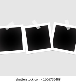 square photo frames on a bright background