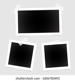 square photo frames on a bright background