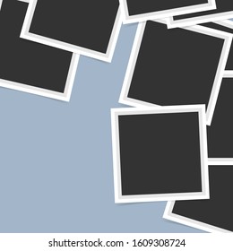 square photo frames on a bright background