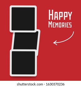 square photo frames on a bright background