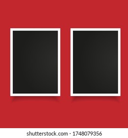 square photo frames on a bright background