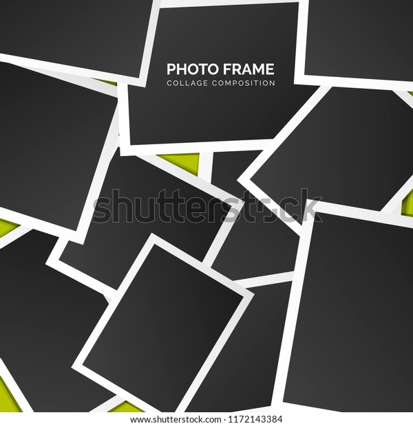 明るい背景に正方形のフォトフレーム ポラロイド写真 のベクター画像素材 ロイヤリティフリー
