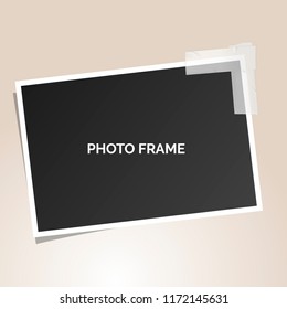 square photo frames on a gray background
