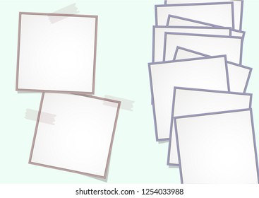 The square photo frames template on a bright background