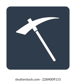 Square pickaxe icon. Mining sign. Vector.