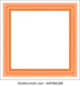 Square picture frame peach color.