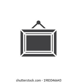 Square picture frame vector icon. filled flat sign for mobile concept and web design. Hanging photo frame glyph icon. Symbol, logo illustration. Vector graphics