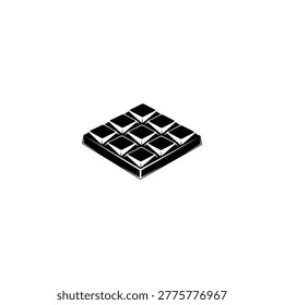A square piece of dark chocolate