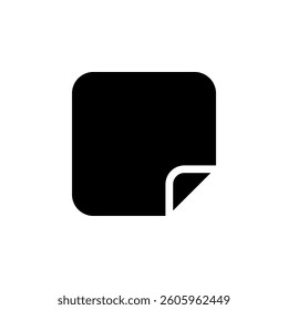 square piece of paper with a folded corner. Ideal for representing documents, notes, messages, or digital files