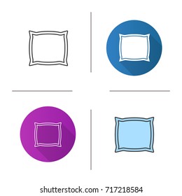 Square pillow icon. Flat design, linear and color styles. Cushion. Isolated vector illustrations