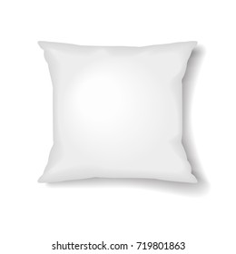 Square Pillow Template Isolated on White Background for your design