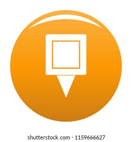 Square pin icon. Simple illustration of square pin vector icon for any design orange