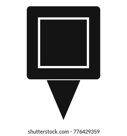 Square pin icon. Simple illustration of square pin vector icon for web