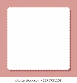 Square pink or beige card mockup with shadow. Blank picture.