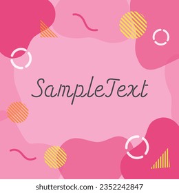 Square pink curved frame background with copy space. Vector illustration.
