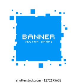 Square pixel banners. Vector blank frames ready for your text or design.