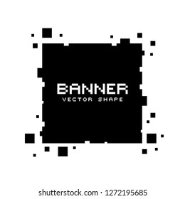 Square pixel banners. Vector blank frames ready for your text or design.