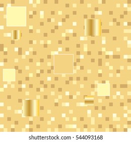  square pixel mosaic background in gold