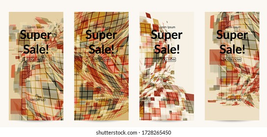 Square pixel mosaic distorted shape. Transparent overlapping squatters create dynamic movement effect. Abstract air balloon vector background.