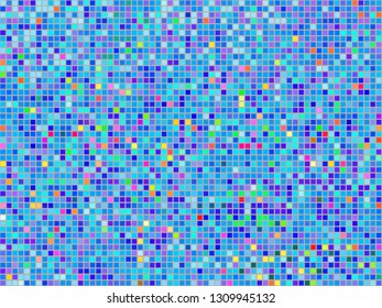 Square pixel mosaic. Light multicolored tile background.
