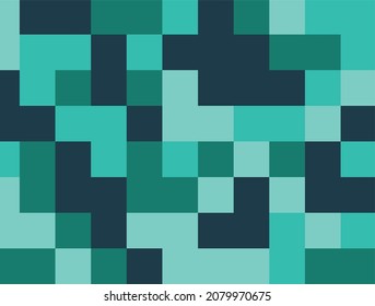 square pixelated art in green color