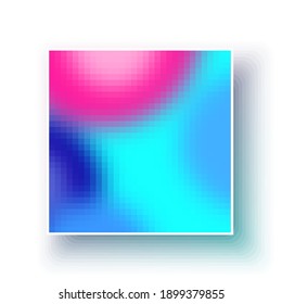 Square pixelated gradient multicolored background. Design template. For web, mobile applications. Vector illustration.