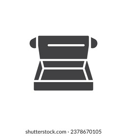 Square Pizza Box Vektorsymbol. volles Flachzeichen für mobiles Konzept und Webdesign. Pizza-Box-Glyph-Symbol. Symbol, Logo-Abbildung. Vektorgrafik