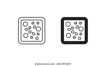 Square Pizza icon design with white background stock illustration