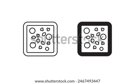 Square Pizza icon design with white background stock illustration