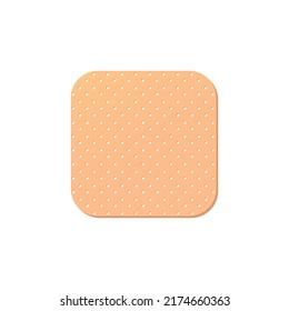Square plaster in cartoon style. Illustration of medical plaster, elastic bandage patches of different shapes. Various band aids in bright colors