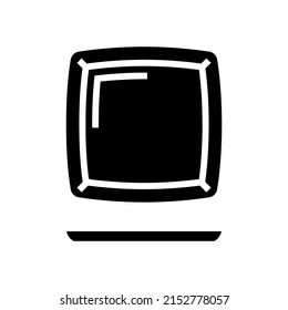 vector de icono de glifo de placa cuadrada. signo de placa cuadrada. símbolo de contorno aislado ilustración negra