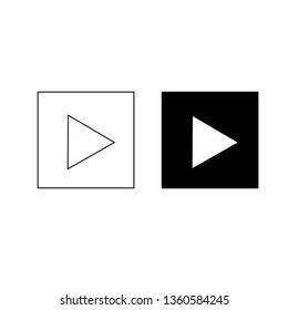 Square play Icon.  button vector icon  . Symbol of playing .