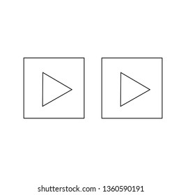 Square play Icon.  button vector icon  . Symbol of playing .