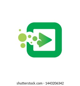 square play pixel logo design