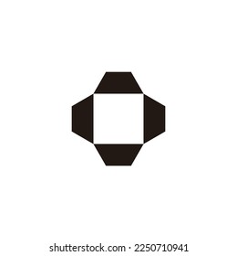 Square, plus geometric symbol simple logo vector