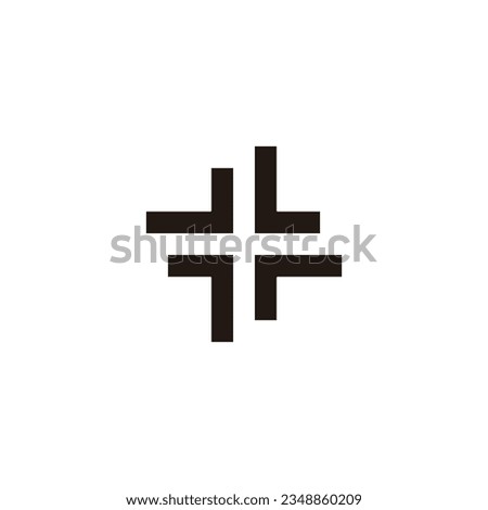Square, plus, hospital, letters L geometric symbol simple logo vector
