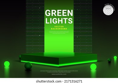 Banner panel old green flag for game Royalty Free Vector
