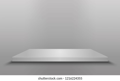 Square podium, pedestal or platform isolated