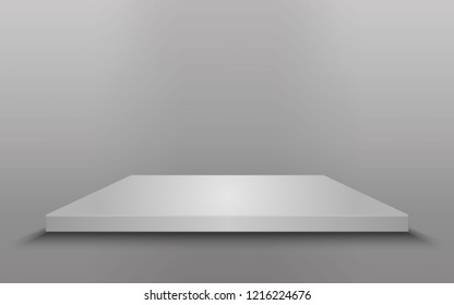 Square podium, pedestal or platform isolated