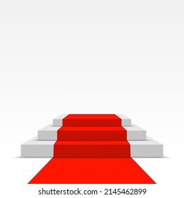 Square podium with red carpet